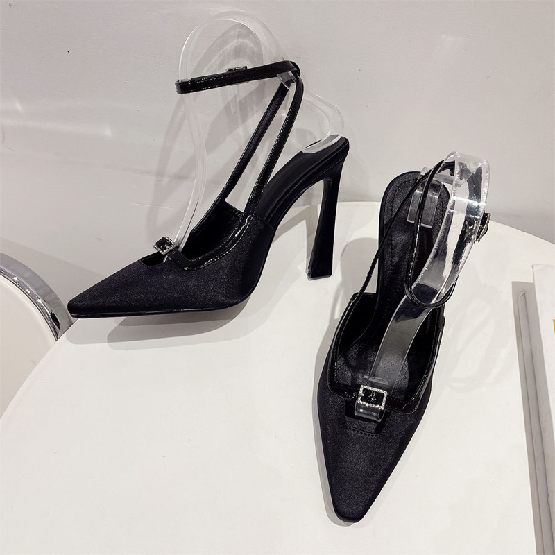 Eilyken 2023 Elegantné dámske sandále s špicatou špičkou a vysokým podpätkom, módne letné sandále s prackou a prackou