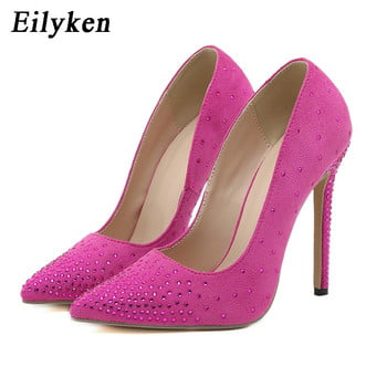 Eilyken Summer Women Pumps 2023 Κομψό νυφικό με ψηλοτάκουνα γυναικεία παπούτσια με μύτη με κρύσταλλο στρας