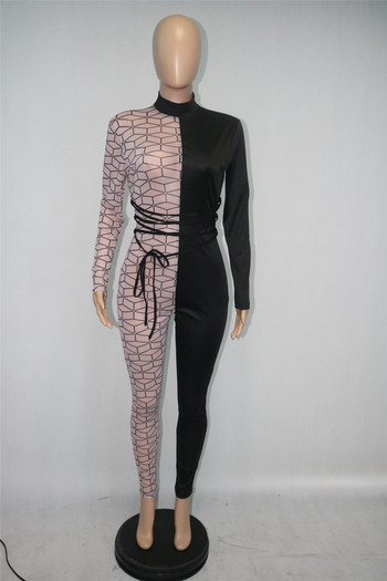 BKLD Νέα χειμωνιάτικα ρούχα Σέξι εμπριμέ διχτυωτό συνονθύλευμα μακρυμάνικο κορμάκι για πάρτι Clubwear Γυναικεία μόδα φθινοπώρου 2023