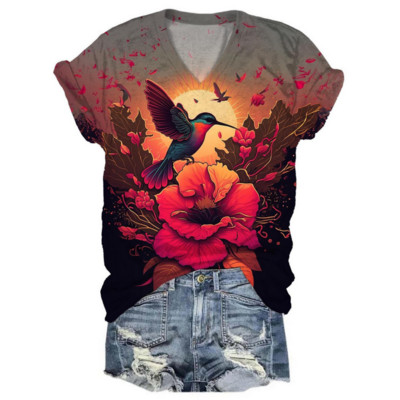 Halloween Elements majica kratkih rukava za žene Djevojačka majica kratkih rukava s uzorkom Evil Cat s V-izrezom kratkih rukava Ženska odjeća prevelike veličine