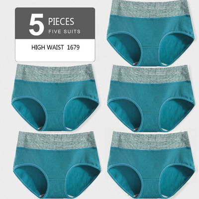 LANGSHA 5 ks Dámske nohavičky Lady bavlnené spodné prádlo Dievčenské priedušné bezšvové nohavičky s vysokým pásom Žena roztomilá sexy spodná bielizeň Intimates