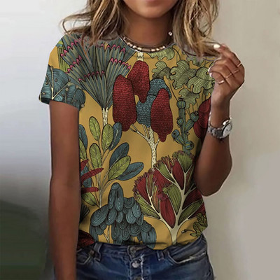 Tricou de vară cu imprimeu cu crani cu flori înfricoșătoare Tricou de damă cu decolteu cu mânecă scurtă Topuri cool de stradă Tricouri Îmbrăcăminte supradimensionată pentru femei Top casual