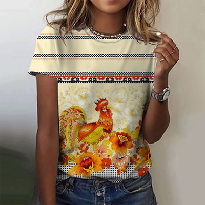 Tricou de vară cu imprimeu cu crani cu flori înfricoșătoare Tricou de damă cu decolteu cu mânecă scurtă Topuri cool de stradă Tricouri Îmbrăcăminte supradimensionată pentru femei Top casual