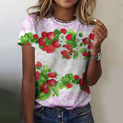 Tricou de vară cu imprimeu cu crani cu flori înfricoșătoare Tricou de damă cu decolteu cu mânecă scurtă Topuri cool de stradă Tricouri Îmbrăcăminte supradimensionată pentru femei Top casual