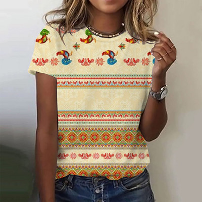 Tricou de vară cu imprimeu cu crani cu flori înfricoșătoare Tricou de damă cu decolteu cu mânecă scurtă Topuri cool de stradă Tricouri Îmbrăcăminte supradimensionată pentru femei Top casual