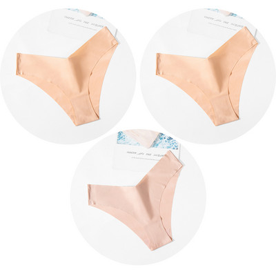 Dámske nohavičky TrowBridge 3 ks/sada, hodvábny satén, bezšvové spodné prádlo, mäkké, šetrné k pokožke, sexy športové, pohodlné, slipy s výstrihom do V