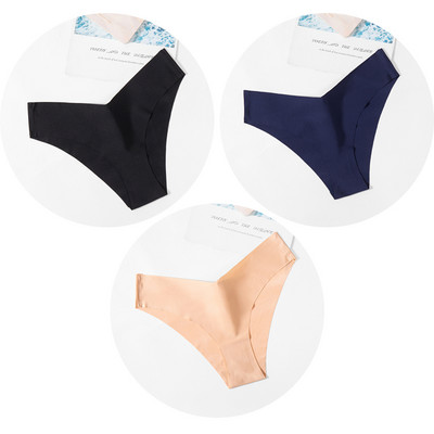 Dámske nohavičky TrowBridge 3 ks/sada, hodvábny satén, bezšvové spodné prádlo, mäkké, šetrné k pokožke, sexy športové, pohodlné, slipy s výstrihom do V