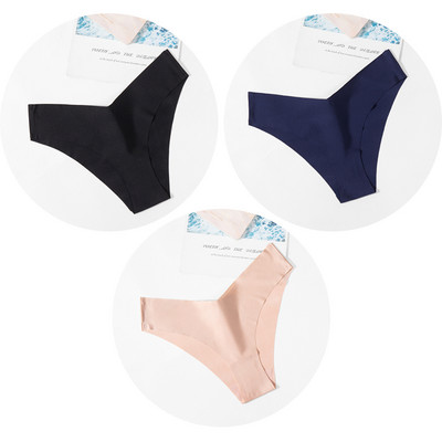 Dámske nohavičky TrowBridge 3 ks/sada, hodvábny satén, bezšvové spodné prádlo, mäkké, šetrné k pokožke, sexy športové, pohodlné, slipy s výstrihom do V