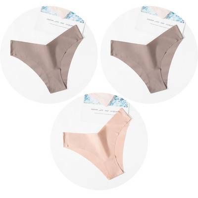 Dámske nohavičky TrowBridge 3 ks/sada, hodvábny satén, bezšvové spodné prádlo, mäkké, šetrné k pokožke, sexy športové, pohodlné, slipy s výstrihom do V