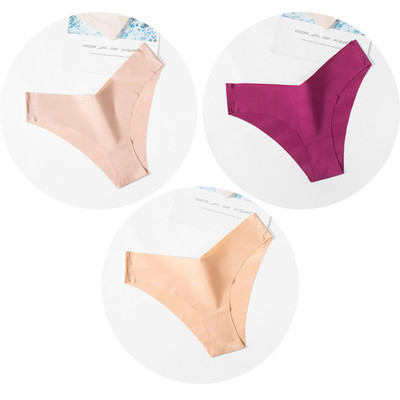 Dámske nohavičky TrowBridge 3 ks/sada, hodvábny satén, bezšvové spodné prádlo, mäkké, šetrné k pokožke, sexy športové, pohodlné, slipy s výstrihom do V