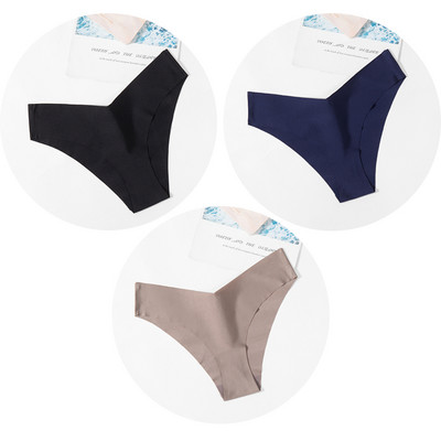 Dámske nohavičky TrowBridge 3 ks/sada, hodvábny satén, bezšvové spodné prádlo, mäkké, šetrné k pokožke, sexy športové, pohodlné, slipy s výstrihom do V