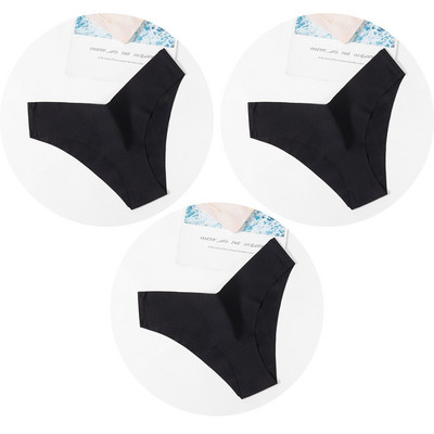 Dámske nohavičky TrowBridge 3 ks/sada, hodvábny satén, bezšvové spodné prádlo, mäkké, šetrné k pokožke, sexy športové, pohodlné, slipy s výstrihom do V