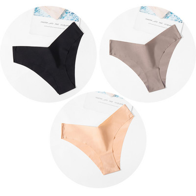 Dámske nohavičky TrowBridge 3 ks/sada, hodvábny satén, bezšvové spodné prádlo, mäkké, šetrné k pokožke, sexy športové, pohodlné, slipy s výstrihom do V