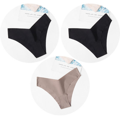 Dámske nohavičky TrowBridge 3 ks/sada, hodvábny satén, bezšvové spodné prádlo, mäkké, šetrné k pokožke, sexy športové, pohodlné, slipy s výstrihom do V