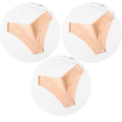 Dámske nohavičky TrowBridge 3 ks/sada, hodvábny satén, bezšvové spodné prádlo, mäkké, šetrné k pokožke, sexy športové, pohodlné, slipy s výstrihom do V