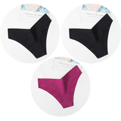 Dámske nohavičky TrowBridge 3 ks/sada, hodvábny satén, bezšvové spodné prádlo, mäkké, šetrné k pokožke, sexy športové, pohodlné, slipy s výstrihom do V