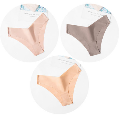Dámske nohavičky TrowBridge 3 ks/sada, hodvábny satén, bezšvové spodné prádlo, mäkké, šetrné k pokožke, sexy športové, pohodlné, slipy s výstrihom do V