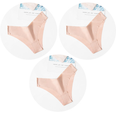 Dámske nohavičky TrowBridge 3 ks/sada, hodvábny satén, bezšvové spodné prádlo, mäkké, šetrné k pokožke, sexy športové, pohodlné, slipy s výstrihom do V