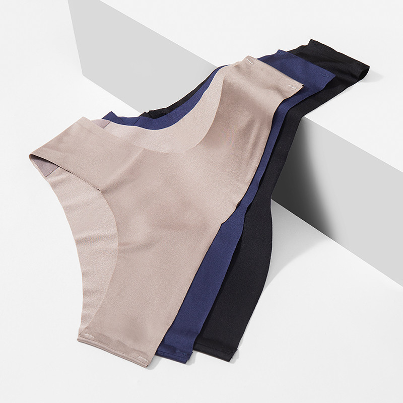 Dámske nohavičky TrowBridge 3 ks/sada, hodvábny satén, bezšvové spodné prádlo, mäkké, šetrné k pokožke, sexy športové, pohodlné, slipy s výstrihom do V