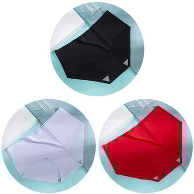 3db/szett Női bugyi női varrat nélküli fehérnemű Jégselyem kényelmes alsónadrág derékközépig légáteresztő alsónadrág fehérnemű