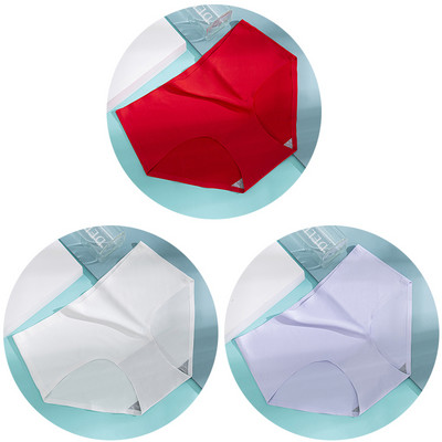 3db/szett Női bugyi női varrat nélküli fehérnemű Jégselyem kényelmes alsónadrág derékközépig légáteresztő alsónadrág fehérnemű