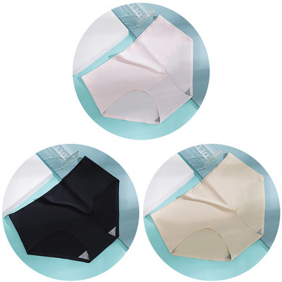 3db/szett Női bugyi női varrat nélküli fehérnemű Jégselyem kényelmes alsónadrág derékközépig légáteresztő alsónadrág fehérnemű