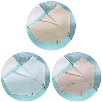 3db/szett Női bugyi női varrat nélküli fehérnemű Jégselyem kényelmes alsónadrág derékközépig légáteresztő alsónadrág fehérnemű