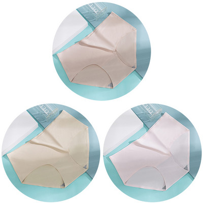 3db/szett Női bugyi női varrat nélküli fehérnemű Jégselyem kényelmes alsónadrág derékközépig légáteresztő alsónadrág fehérnemű