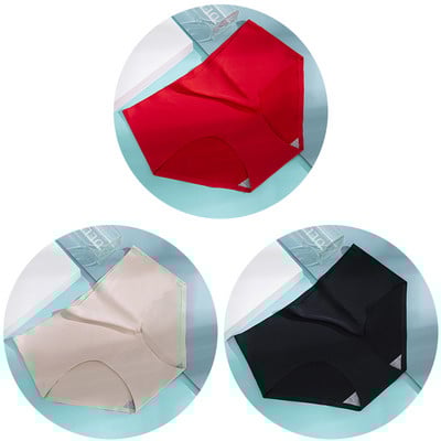 3db/szett Női bugyi női varrat nélküli fehérnemű Jégselyem kényelmes alsónadrág derékközépig légáteresztő alsónadrág fehérnemű