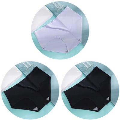 3db/szett Női bugyi női varrat nélküli fehérnemű Jégselyem kényelmes alsónadrág derékközépig légáteresztő alsónadrág fehérnemű