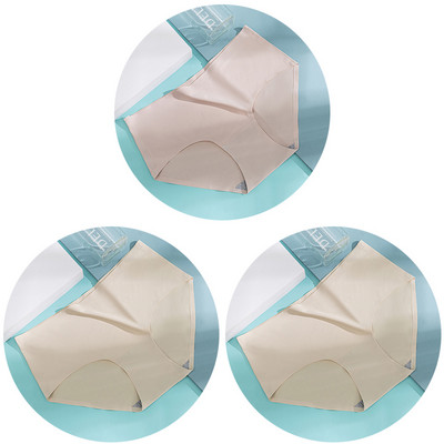 3db/szett Női bugyi női varrat nélküli fehérnemű Jégselyem kényelmes alsónadrág derékközépig légáteresztő alsónadrág fehérnemű