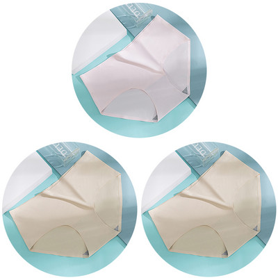 3db/szett Női bugyi női varrat nélküli fehérnemű Jégselyem kényelmes alsónadrág derékközépig légáteresztő alsónadrág fehérnemű