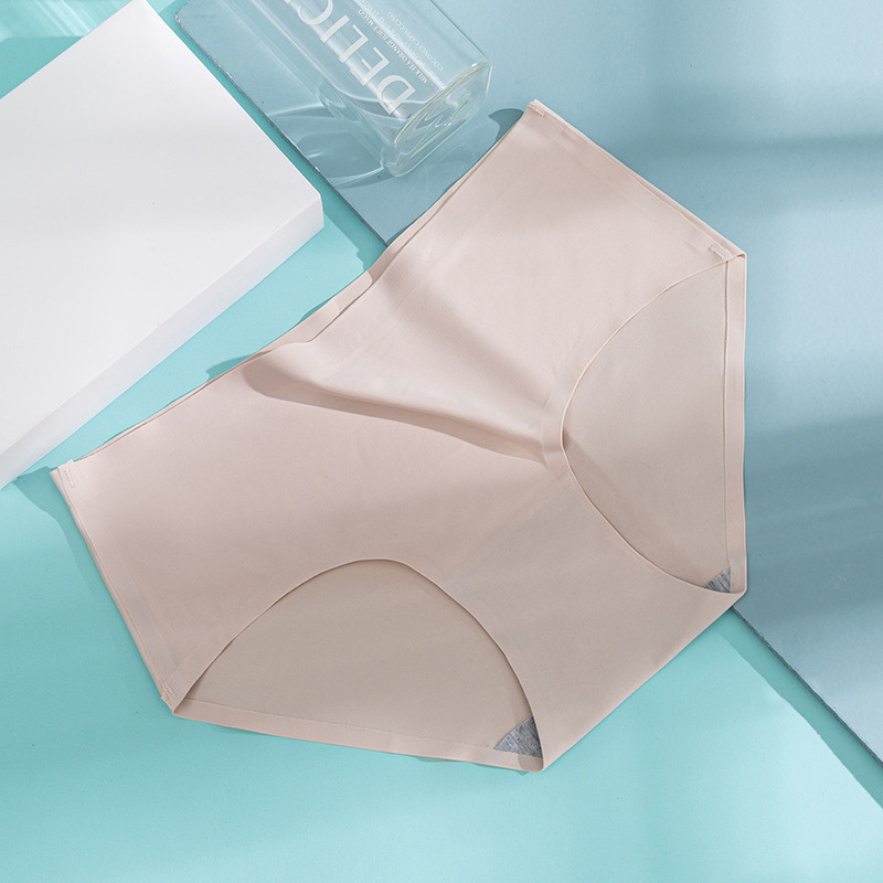 3db/szett Női bugyi női varrat nélküli fehérnemű Jégselyem kényelmes alsónadrág derékközépig légáteresztő alsónadrág fehérnemű