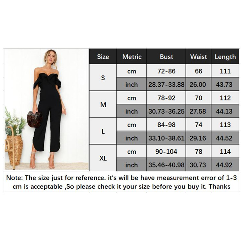 SINFEEL Sexy fără bretele, fără spate, cu umăr, salopetă neagră pentru femei, cu volane, talie înaltă, salopete lungi, salopetă ocazională pentru femei