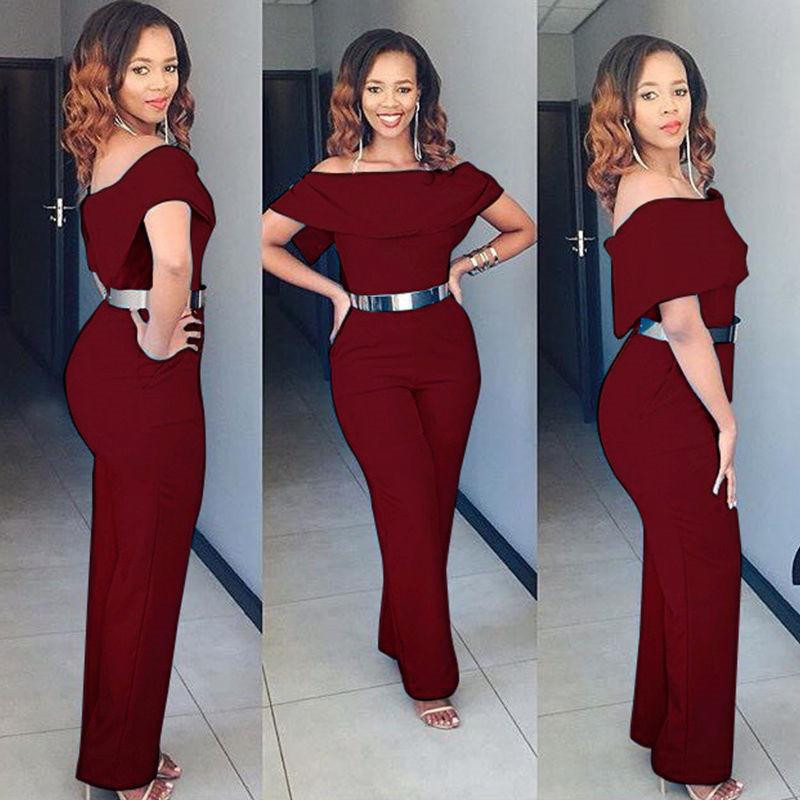 Nový štýl dámskeho sexy overalu s odhalenými ramenami, bez rukávov, volánikov a krku, dámskeho klubového oblečenia, letného overalu, priliehavého párty overalu