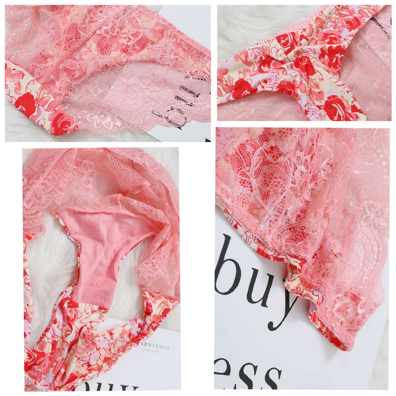 Chiloți sexy din dantelă de modă pentru femei Lenjerie de corp fără sudură, leopard, mătase de gheață, pentru fete, bikini, bumbac, lenjerie transparentă.