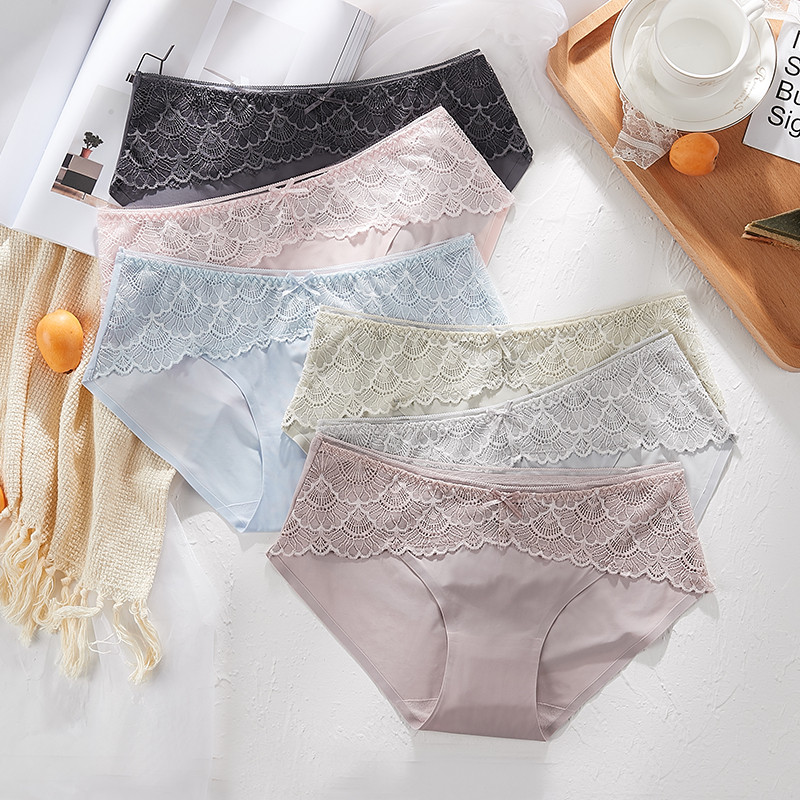 Módne čipkované spodné prádlo Dámske nohavičky Sexy nohavičky Jednofarebné neviditeľné intímne spodné prádlo Dámske priedušné bezšvové nohavičky