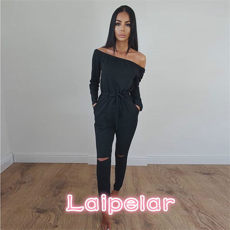 Kombinezoni za žene, seksi ljetni novodošli, elegantni kombinezoni u uličnom stilu, dugih rukava i kosog izreza s otvorenim ramenima