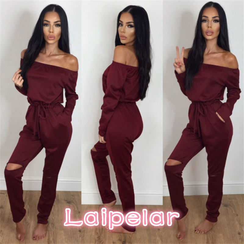 Kombinezoni za žene, seksi ljetni novodošli, elegantni kombinezoni u uličnom stilu, dugih rukava i kosog izreza s otvorenim ramenima