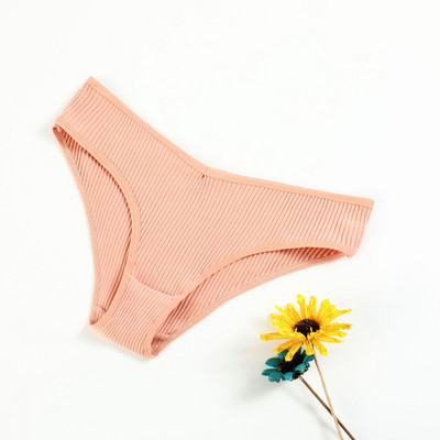 Ženske gaćice Bešavne rebraste tange Niski struk Gaćice Udobne pamučne gaćice Jednobojno donje rublje Žensko donje rublje