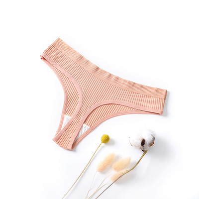 Ženske gaćice Bešavne rebraste tange Niski struk Gaćice Udobne pamučne gaćice Jednobojno donje rublje Žensko donje rublje