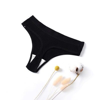 Ženske gaćice Bešavne rebraste tange Niski struk Gaćice Udobne pamučne gaćice Jednobojno donje rublje Žensko donje rublje