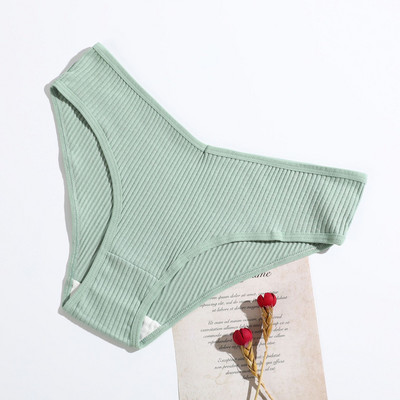 Ženske gaćice Bešavne rebraste tange Niski struk Gaćice Udobne pamučne gaćice Jednobojno donje rublje Žensko donje rublje