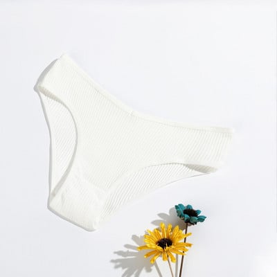 Ženske gaćice Bešavne rebraste tange Niski struk Gaćice Udobne pamučne gaćice Jednobojno donje rublje Žensko donje rublje