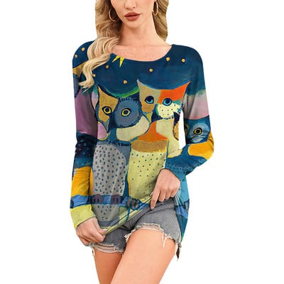 Retro ženska majica kratkih rukava Anime mačka grafička odjeća za djevojke Ljetne majice s O-izrezom dugih rukava Ženska Harajuku ulična odjeća Prevelika bluza