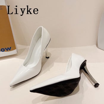 Liyke 2024 Άνοιξη Νέα, κομψά, λεπτά ψηλοτάκουνα παπούτσια με μυτερά παπούτσια για γυναίκες