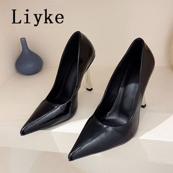 Liyke 2024, нови, елегантни, тънки, високи токчета, помпи с остри пръсти, дамски секси абитуриентски дамски обувки за сватбено тържество