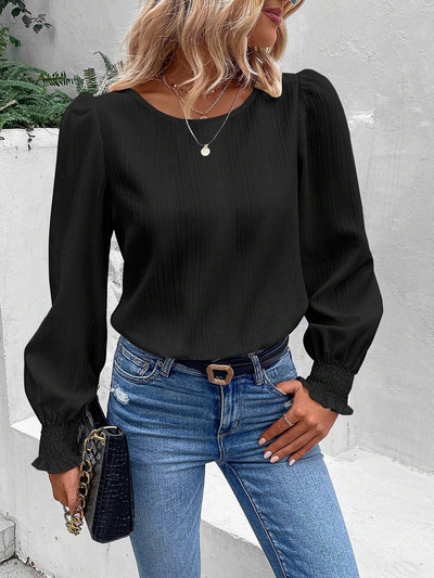 Elegantna ženska košulja, majica, bluza, jesen, jednostavna jednobojna uredska ženska košulja dugih rukava