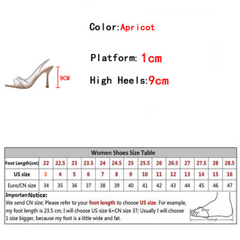 Liyke Slingback Sandals Дамски модни приплъзващи се кристални каишки на гърба Прозрачни обувки с отворени пръсти на висок ток Летни парти обувки Дамски помпи