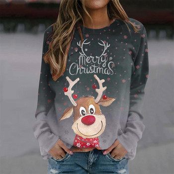 Χειμερινό γυναικείο μακρυμάνικο μπλουζάκι Χριστουγεννιάτικο μπλουζάκι 3d print για βαμβακερό μπλουζάκι 5xl Γυναικεία μπλουζάκια Μόδα μπλουζάκι casual